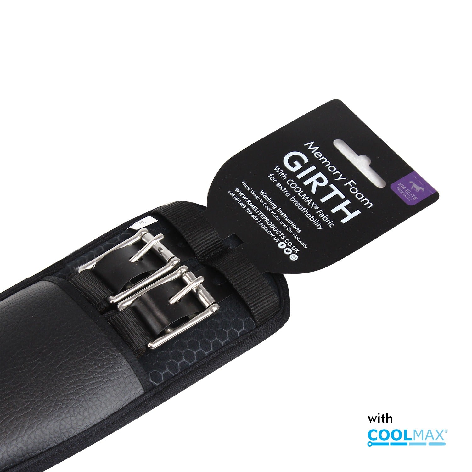 EQUINAVIA Saga Memory Foam Dressage Girth, Black, 32-in