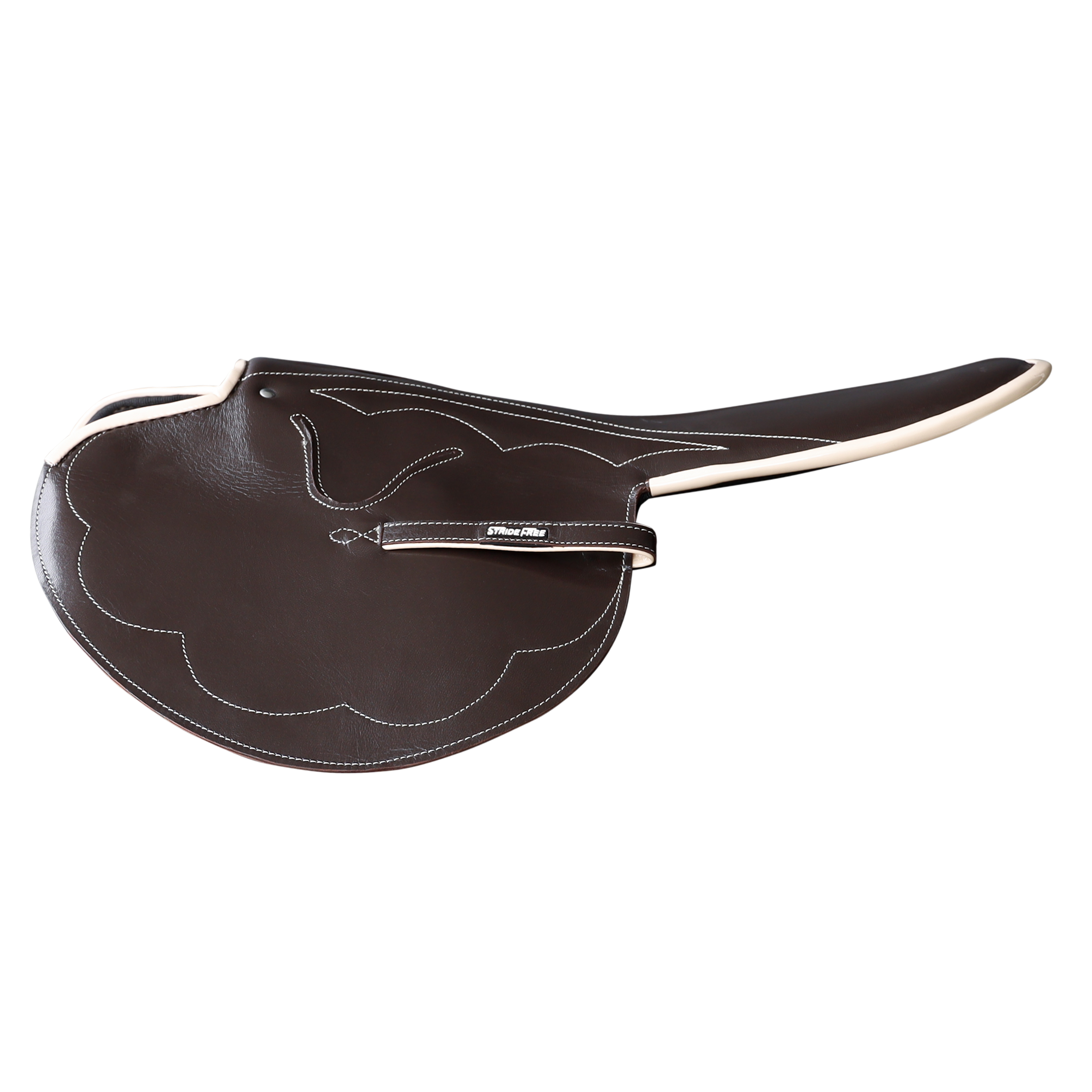 SALE 600g Race Saddle Brown Goat Beige Piping Forward Cut